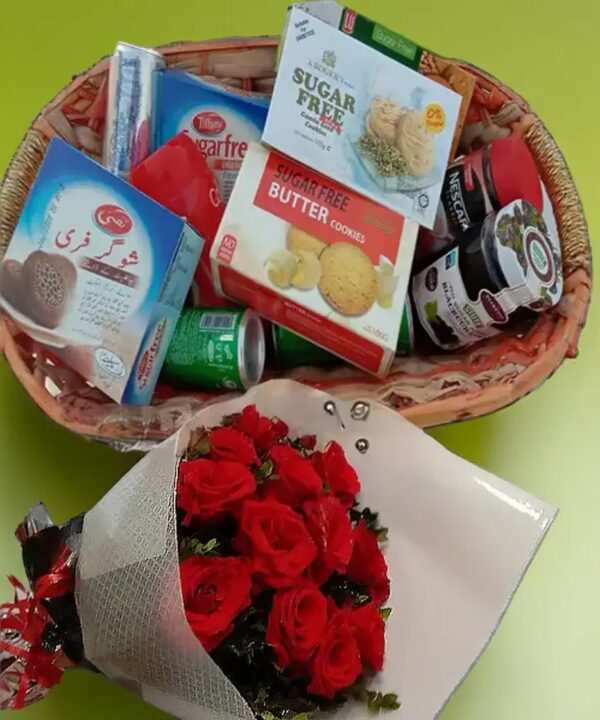 Sugar free Basket with Roses