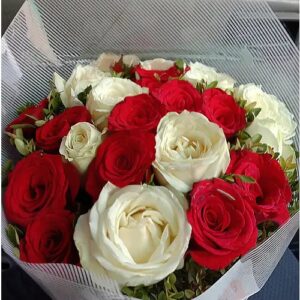 Red & White Roses Bouquet